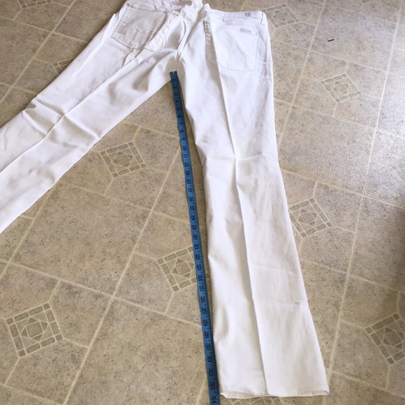7 For All Mankind white wide leg bootcut jeans EUC - Picture 7 of 9